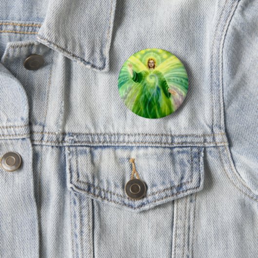 Archangel Raphael Healing Light Ronde Button 5,7 Cm (In situ)