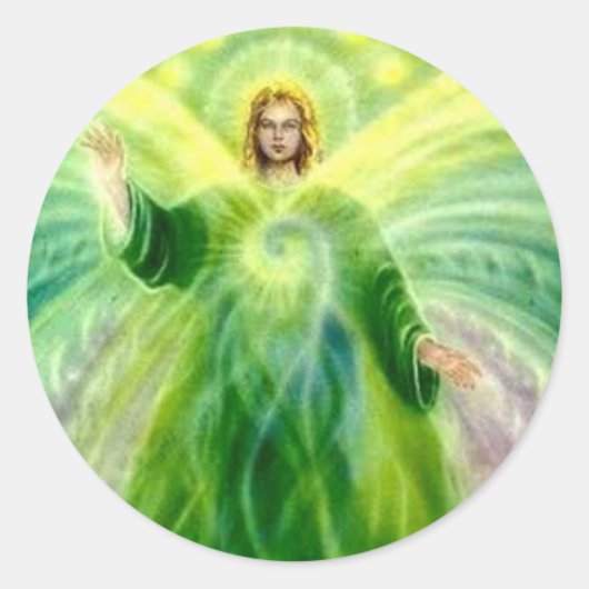 Archangel Raphael Healing Light Ronde Sticker (Voorkant)