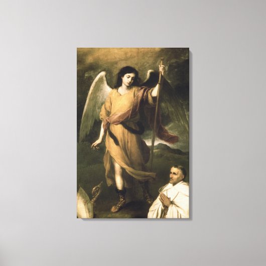 Archangel Raphael met bisschop Domonte Canvas Afdruk (Voorkant)