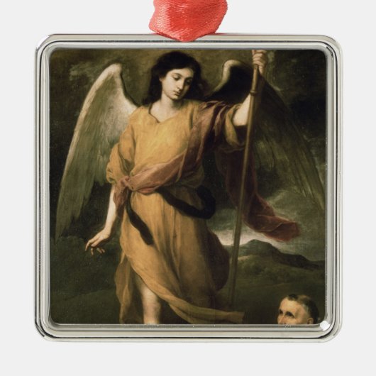 Archangel Raphael met bisschop Domonte Metalen Ornament (Voorkant)