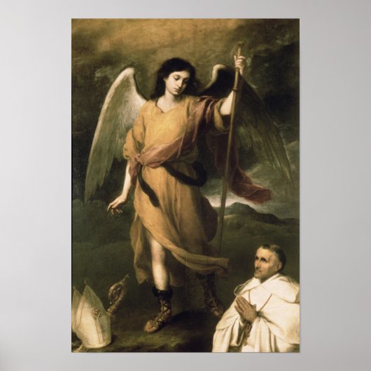 Archangel Raphael met bisschop Domonte Poster (Voorkant)