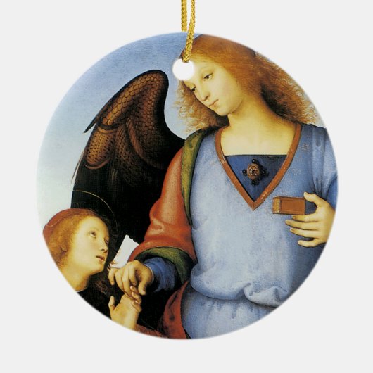 Archangel Raphael met Tobias Keramisch Ornament (Voorkant)