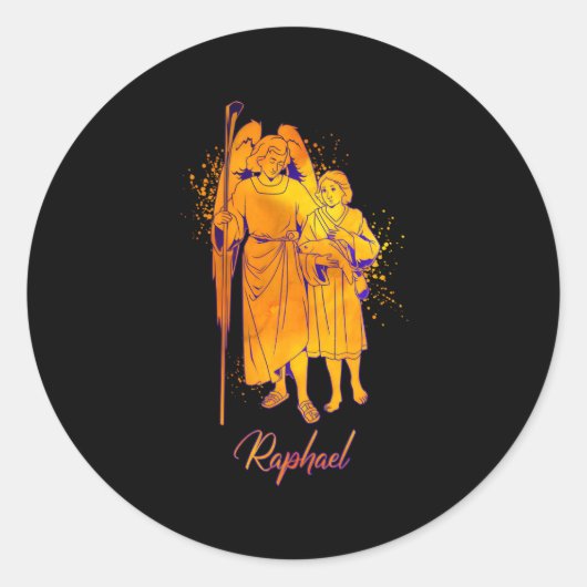 Archangel Raphael Ronde Sticker (Voorkant)