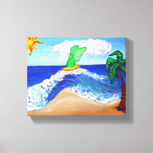 ​ Archangel Raphael Surfing Wrapped Canvas Art Afdruk