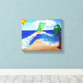 ​ Archangel Raphael Surfing Wrapped Canvas Art Afdruk (Insitu (Houten vloer))