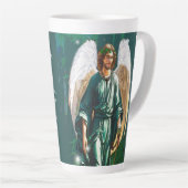 Archangel Saint Raphael Healing Angel Prayer Green Latte Mok (Rechterhoek)