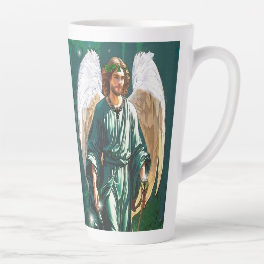 Archangel Saint Raphael Healing Angel Prayer Green Latte Mok (Rechts)