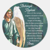 Archangel Saint Raphael Healing Angel Prayer Ronde Sticker (Voorkant)