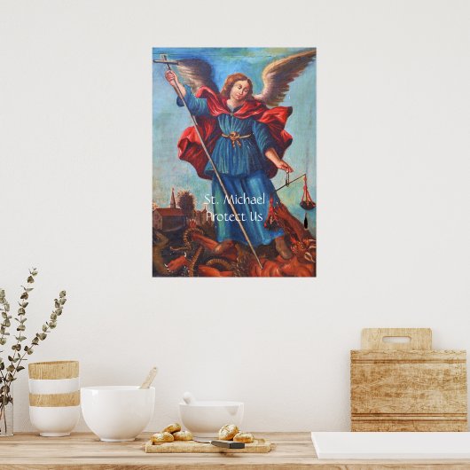 Archangel St. Michael beschermt ons Poster (Keuken)