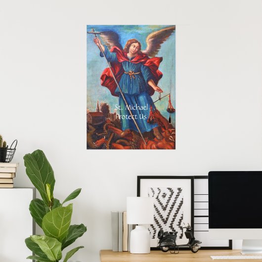 Archangel St. Michael beschermt ons Poster (Thuiskantoor)