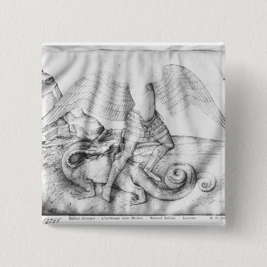 Archangel St. Michael, c.1450 Vierkante Button 5,1 Cm (Voorkant)