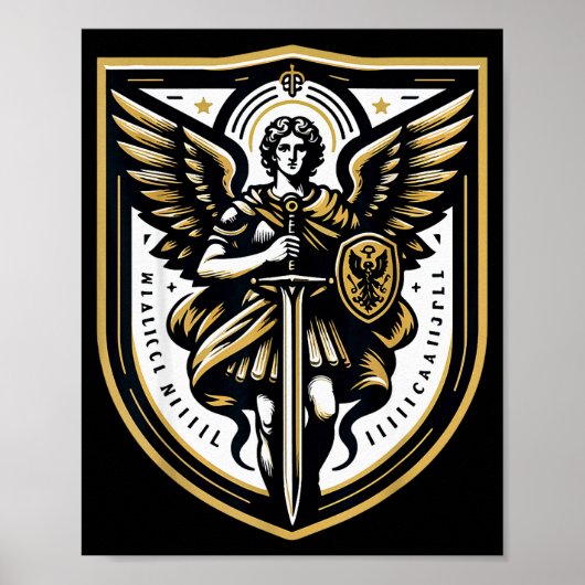 Archangel St Michael Christian Poster (Voorkant)