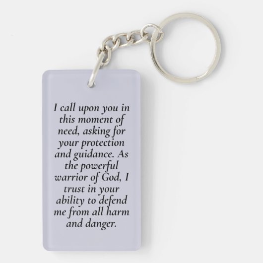 Archangel St Michael Protection Prayer Keychain (achterkant)