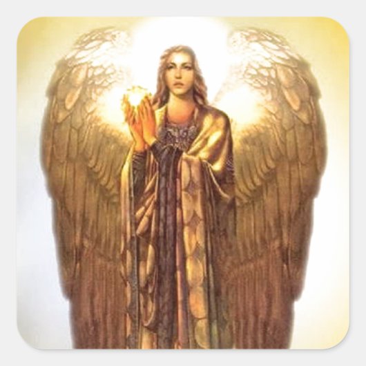 Archangel Uriel Vierkante Sticker (Voorkant)