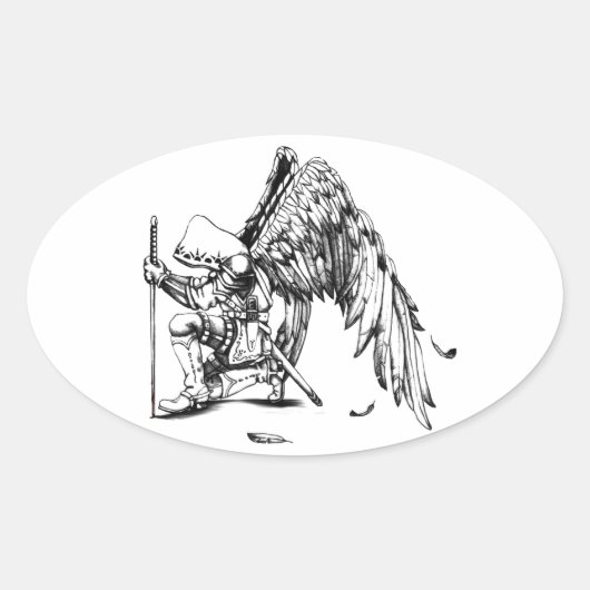ArchAngel Warrior Ovale Sticker (Voorkant)