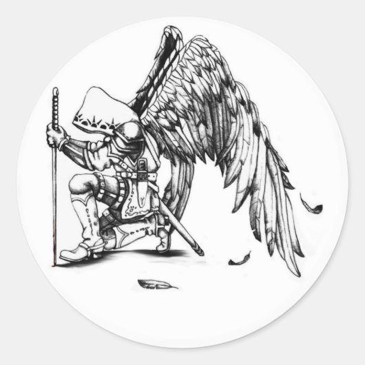 ArchAngel Warrior Ronde Sticker (Voorkant)