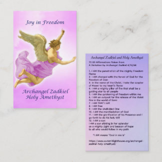 Archangel Zadkiel and Holy Amethyst Visitekaartje