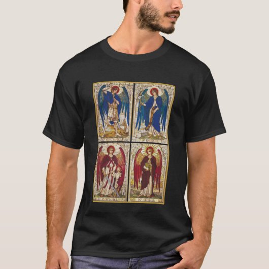 Archangels Gabriel Michael Uriel Raphael T-shirt (Voorkant)