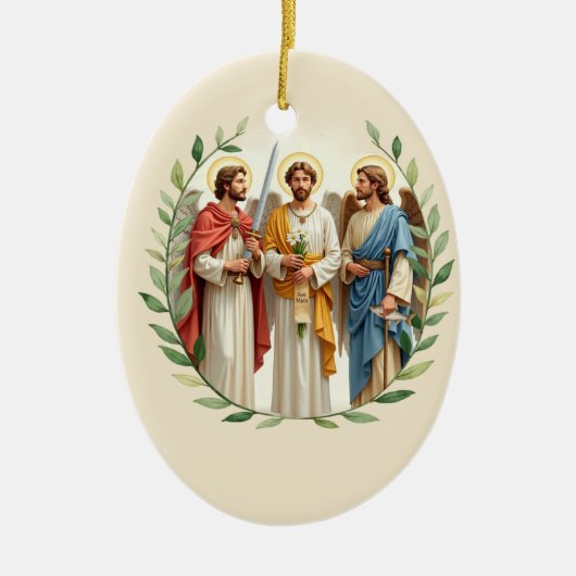 Archangels with God's Peace and Blessings Scruptur Keramisch Ornament (Voorkant)