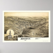 Archbald, PA Panoramic Map - 1892 Poster (Voorkant)