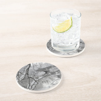 Archbrug over de Bevroren rivier in de winter Zandsteen Onderzetter