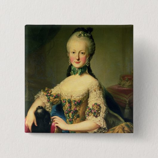 Archduchess Maria Elisabeth Vierkante Button 5,1 Cm (Voorkant)