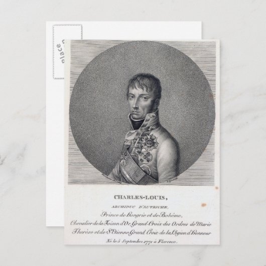 Archduke Charles van Oostenrijk Briefkaart (Voorkant / Achterkant)