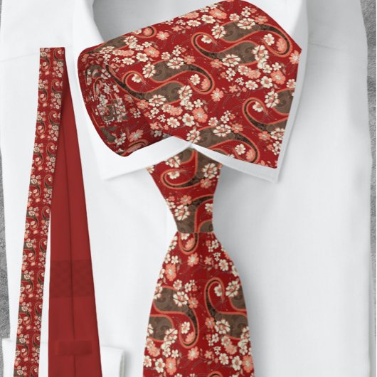 Archduke Red & Brown Paisley NeckTie Stropdas