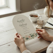 arched all in one botanical floral green script kaart