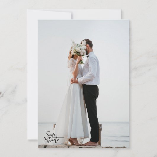 Arched Boho Modern Minimalist Photo Wedding  Kaart (Achterkant)