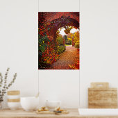 ARCHED BRICK ENTRYWAY, HERFST FOLIAGE, GARDEN BEYO POSTER (Keuken)