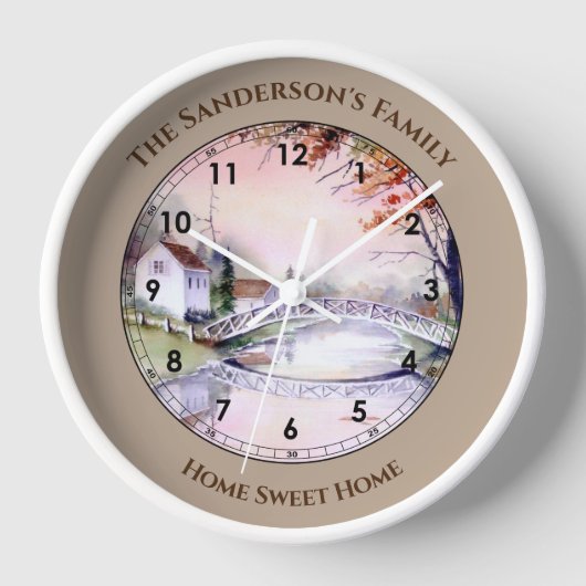 Arched Bridge New England Autumn Watercolor (Voorkant)