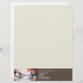 Arched Bridge New England Waterverf Painting Briefhoofd (Voorkant / Achterkant)