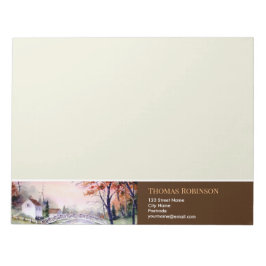 Arched Bridge New England Waterverf Painting Notitieblok