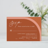 Arched Desert Terra Cotta Modern Wedding RSVP Kaar (Staand voorkant)