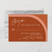 Arched Desert Terra Cotta Modern Wedding RSVP Kaar (Voorkant / Achterkant)