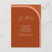 Arched Desert Terra Cotta Moderne bruiloft Details Informatiekaartje (Voorkant)