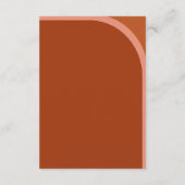 Arched Desert Terra Cotta Moderne bruiloft Details Informatiekaartje (Achterkant)