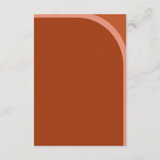 Arched Desert Terra Cotta Moderne bruiloft Details Informatiekaartje (Achterkant)