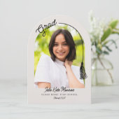 Arched Grad Announcement Invitation with Photo Kaart (Staand voorkant)