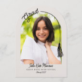 Arched Grad Announcement Invitation with Photo Kaart (Voorkant)