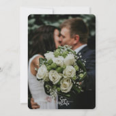 Arched Greenery White Rose Photo Wedding  Kaart (Achterkant)