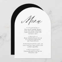 Arched Modern Zwart-wit minimalistische Menu Kaart
