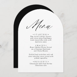 Arched Modern Zwart-wit minimalistische Menu Kaart