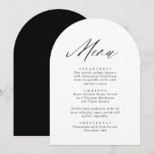 Arched Modern Zwart-wit minimalistische Menu Kaart (Voorkant / Achterkant)