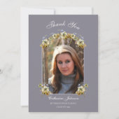 Arched Periwinkle Floral Graduation Bedankkaart (Voorkant)