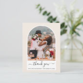 Arched Photo Cream Wedding Hartelijk dank Briefkaart (Staand voorkant)