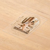 Arched Photo Elegant Script Save the Date Acryl Uitnodigingen (Laagn)