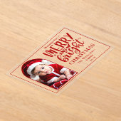 Arched Photo Merry and Bright Holly Acryl Uitnodigingen (Laagn)