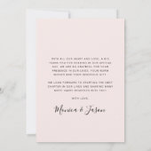 Arched Photo Pink Wedding Hartelijk dank Bedankkaart (Achterkant)